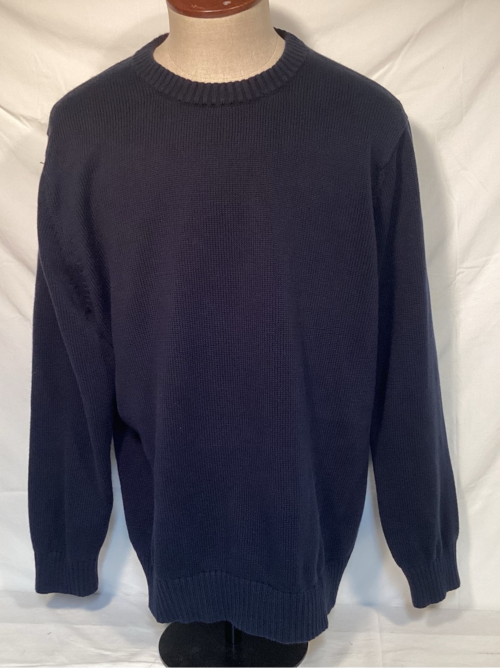 L.L. Bean Classic Men's Navy Blue Cotton Crewneck Sweater Size XXL